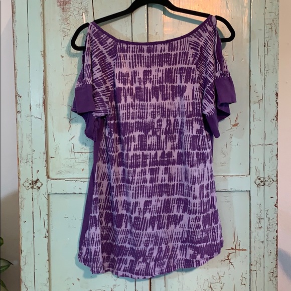 Splendid Purple Cold Shoulder Tee - Picture 2 of 4